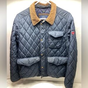 Men's Polo Ralph Lauren Corduroy Collar Water Repellent Quilted Jacket Coat *Rea